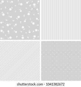 cute seamless baby shower pattern set vector design