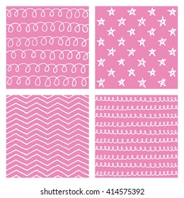 cute seamless baby shower pattern set vector design