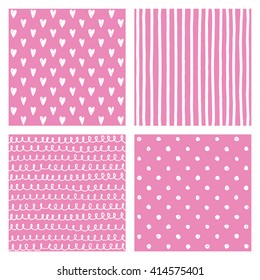 cute seamless baby shower pattern set vector design