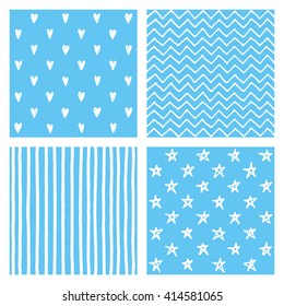 cute seamless baby shower pattern set vector design