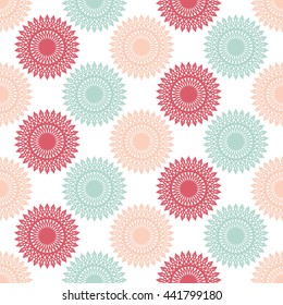 Cute seamless background abstract pattern with repeating pastel flowers graphic ornament on the light background. Vector eps illustration