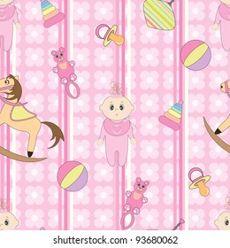Cute seamless background for babies