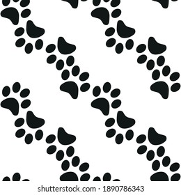 Cute seamless background. Cartoon paw for wallpaper design. Cartoon Modern design. Seamless fabric texture