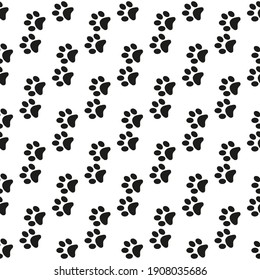 Cute seamless background. Cartoon paw for wallpaper design. Cartoon Modern design. Seamless fabric texture