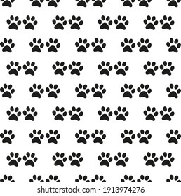 Cute seamless background. Cartoon paw for wallpaper design. Cartoon Modern design. Seamless fabric texture