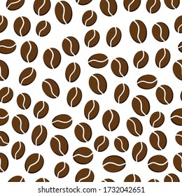 Cute Seamless Background With Coffee Bean. Coffee Pattern. Modern Print For Your Ideas. Windy Illustration