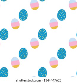 Cute seamless background with easter eggs pattern . Seamless  designfor fabric, cover, banner, interior, children's clothing, print for packaging cosmetics, gift packaging
