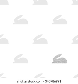 cute seamless background with grey and silver glitter  bunny
