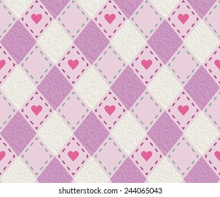 Cute Seamless Background with Hearts. Vector Background.