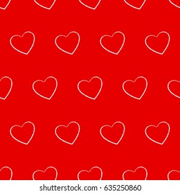 Cute seamless background with hearts. Vector illustration.