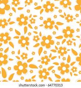 Cute seamless background with orange flowers (EPS10)