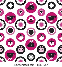 Cute seamless background pattern for girls in vector