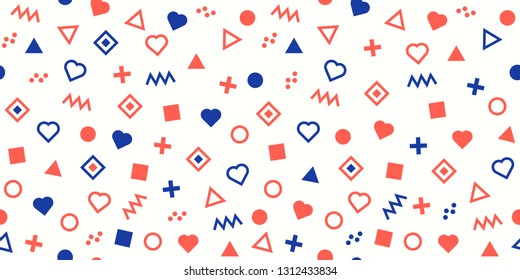 Cute seamless background pattern with hearts