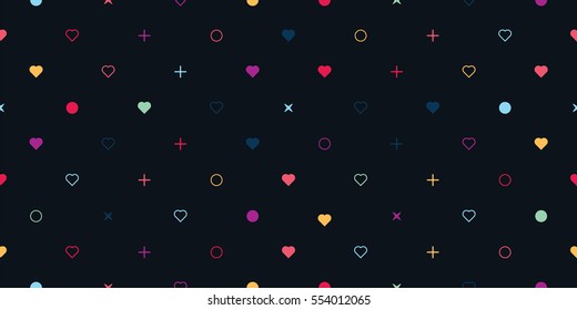 Cute seamless background pattern with hearts.