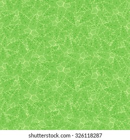 Cute seamless background pattern with mint leaves on the green fond. Vector illustration eps 10
