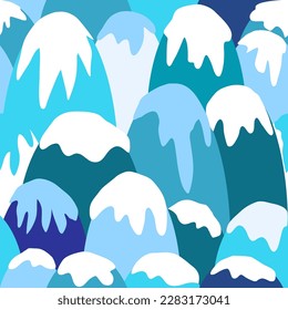 cute seamless background pattern with snowy mountains. Creative children's texture. For printing children's textiles,fabrics,decor,gift wrapping.