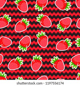 Cute seamless background of ripe strawberries