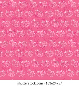 Cute seamless background with strawberries