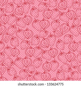 Cute seamless background with strawberries