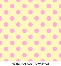 Cute Seamless Blend of Pink and Light Yellow. Polka dot pattern background