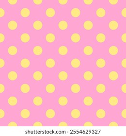 Cute Seamless Blend of Pink and Yellow. Polka dot pattern background