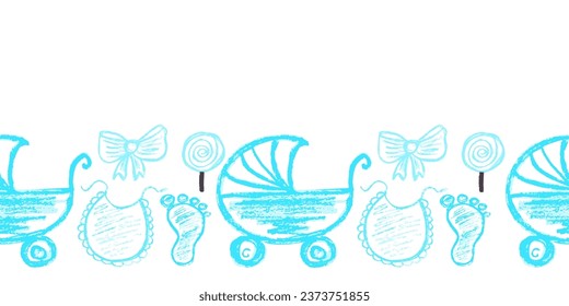 Borde transparente. Dibujos con lápices de cera. Diseño de papel, tela, decoración interior y otros usos