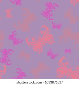 Cute seamless butterfly iterative texture isolated on contrast back layer. Flying butterfly repeat theme vector. Wildlife insect fauna clipart for wallpaper.