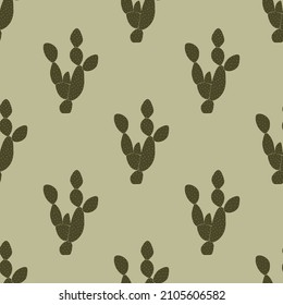 Cute seamless cactus pattern background. Vector illustrations