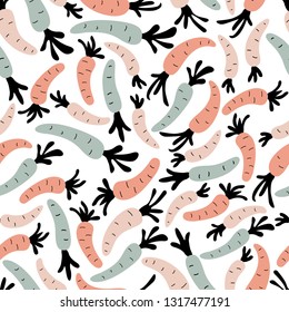 Cute seamless carrot pattern.