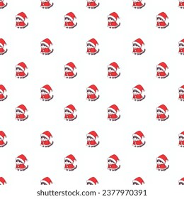 Cute seamless cat Christmas pattern design for decorating, backdrop, fabric, wallpaper and etc.