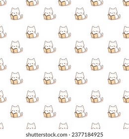 Cute seamless cat pattern design for decorating, backdrop, fabric, wallpaper and etc.	