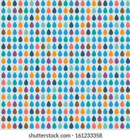 Cute seamless childish texture. Endless ornamental pattern with drops. Template for design fabric, covers, backgrounds, package