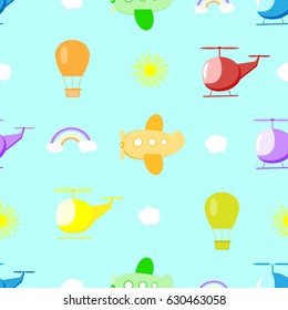 Cute seamless child's transport pattern