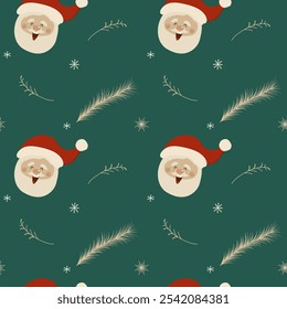 Cute seamless Christmas holidays cartoon character background.