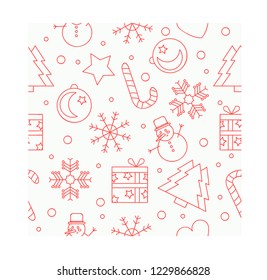Cute seamless Christmas pattern with elements