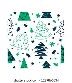 Cute seamless Christmas pattern with elements