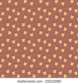 Cute Seamless Christmas pattern. Holiday colorful background
