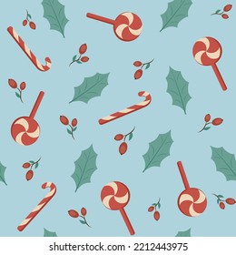 Cute seamless Christmas pattern. Vector illustration 