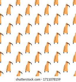 cute seamless colorful pattern with yellow funny birds. vector illustration in Doodle style on a white background. for Wallpaper, packaging, children s clothing, and postcards.