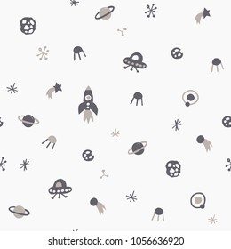 Cute seamless cosmic pattern