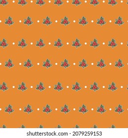 Cute seamless Country Fall patterns for Wallpapers and Wall Design With Cherrys. Vector and Illustration.