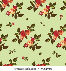 Cute Seamless Cuban Floral Pattern In Vector