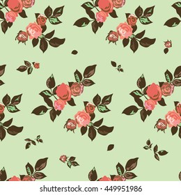 Cute Seamless Cuban Floral Pattern In Vector