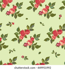 Cute Seamless Cuban Floral Pattern In Vector