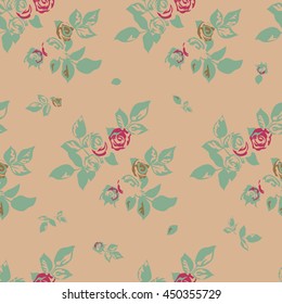 Cute Seamless Cuban Floral Pattern In Vector