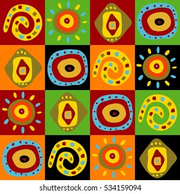 Cute seamless decoration of a different folk elements