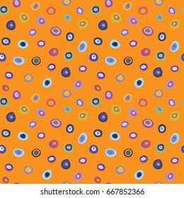Cute seamless decorative background of a multi-colored spots