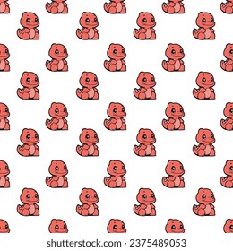 Cute seamless dinosaur pattern design for decorating, backdrop, fabric, wallpaper and etc.