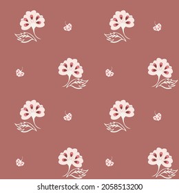 Cute seamless ditsy flower pattern,small flower design,One color fashion design vector art or.small flower illustration