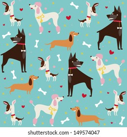 Cute seamless dogs pattern